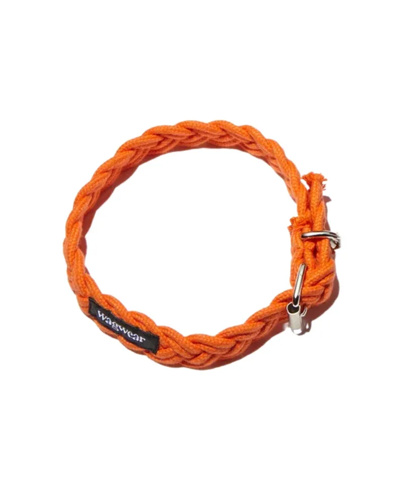Braided Fisherman Dog Collar in Orange (Made in the USA) - Image 2