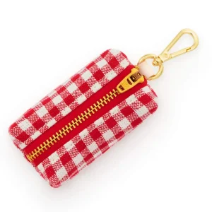 Red Gingham Dog Poop Bag Dispenser