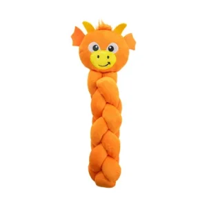 Twistiez Interactive Plush Dog Treat Puzzle, Dragon, Orange