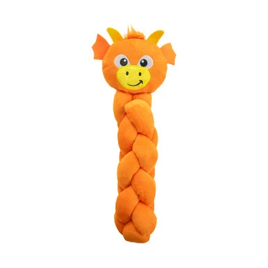 Twistiez Interactive Plush Dog Treat Puzzle, Dragon, Orange