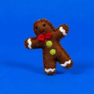Wool Gingerbread Man Cat Toy