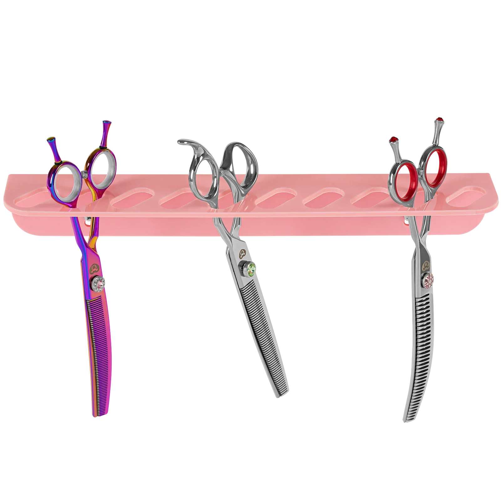 Acrylic 10 Scissor Holder Wall Mount Light Pink by PetStore.Direct