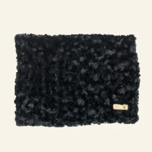 Black Curly Sue Dog Plush Blanket (Made in the USA)