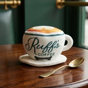 Ruff's Coffee Cup Squeaky Plush Dog Toy