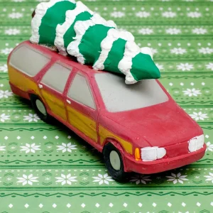 Christmas Tree Station Wagon Latex Dog Toy