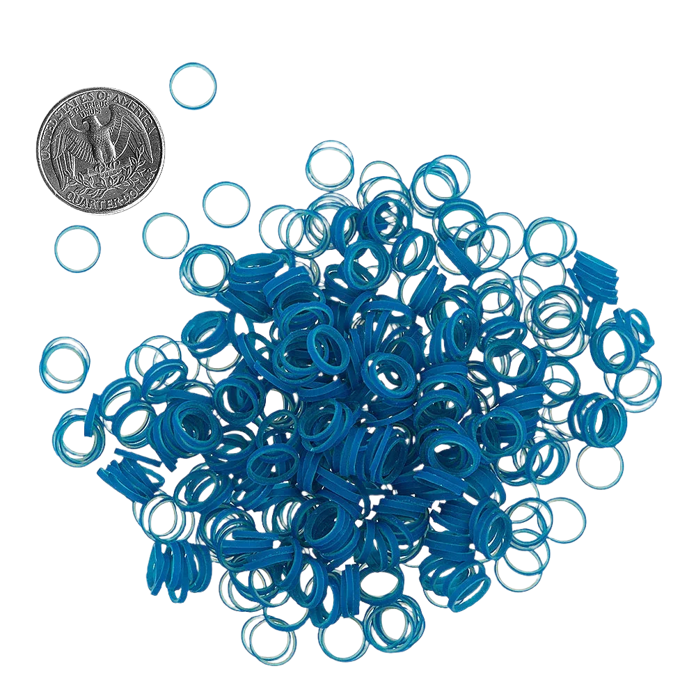 Latex Dog Hair Bands 5/16" Medium Weight Vivid Blue by PawMarks - Image 2