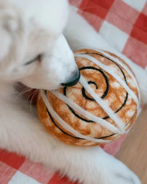 Cinnamon Roll Wool Dog Toy (FINAL SALE) - Image 2