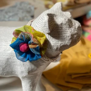 Upcycled Fabric Collar Flower - Assorted Colors(FINAL SALE)