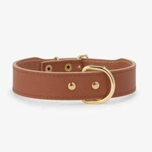 Moni Dog Collar in Cognac Leather (Made in Italy) (FINAL SALE)