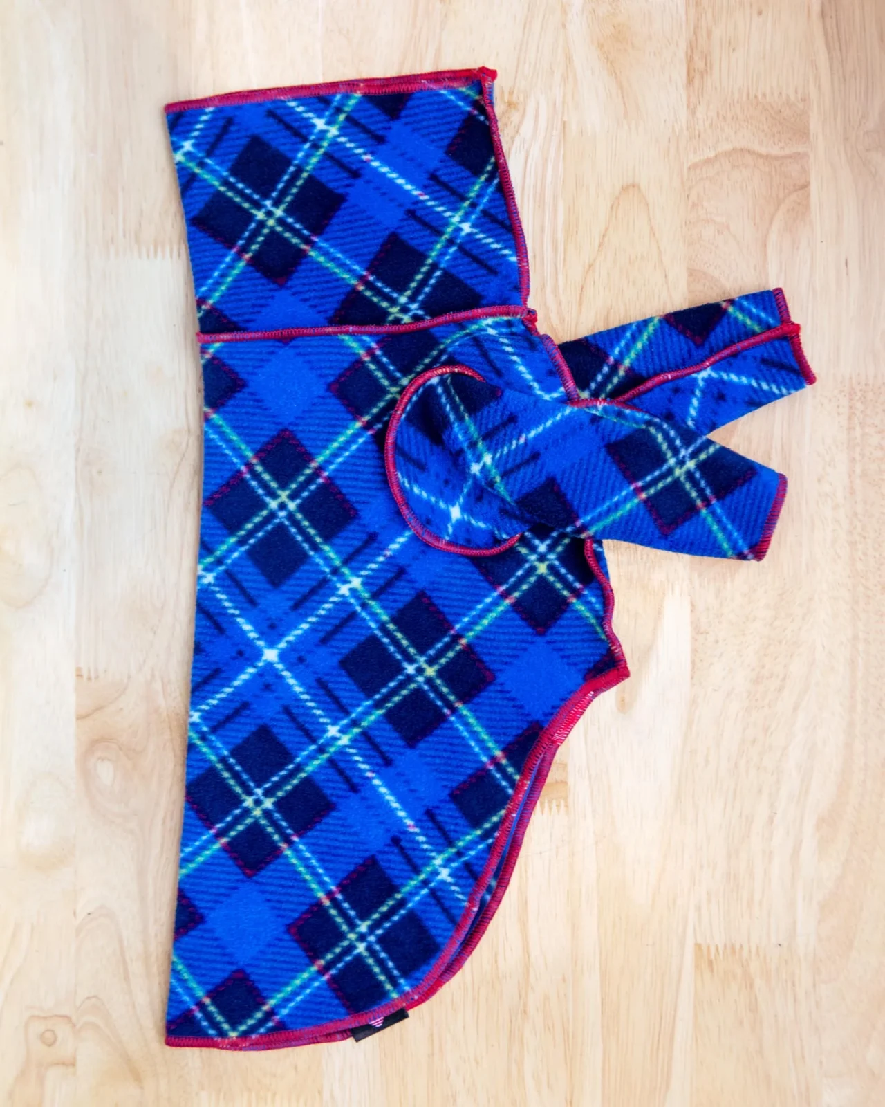 Long-Sleeve Stretch Fleece in Blue Plaid (DOG & CO. + GOLD PAW Exclusive!) - Image 2