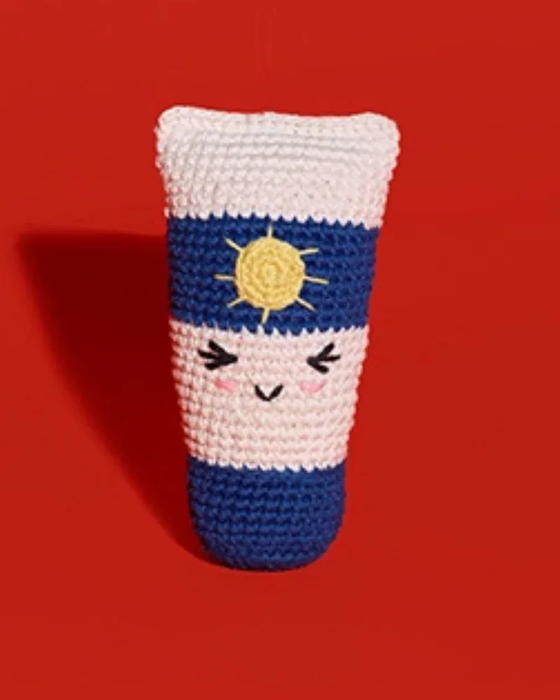 Cotton Crochet Sun Tan Lotion Squeaky Toy for Dogs (FINAL SALE) - Image 2