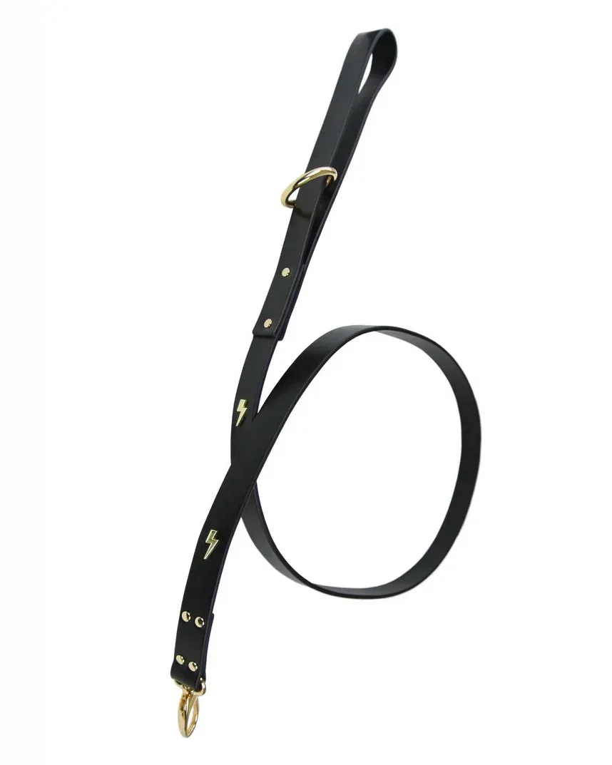 Lightning Bolt Leather Dog Lead <>