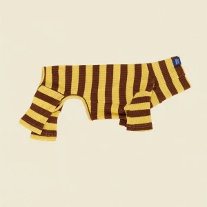 Dijon Stretch Ribbed Dog Onesie