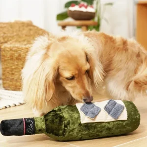Merlot Squeaky Plush Dog Enrichment Toy