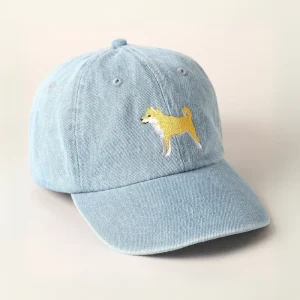 Shiba Inu Embroidered Denim Hat