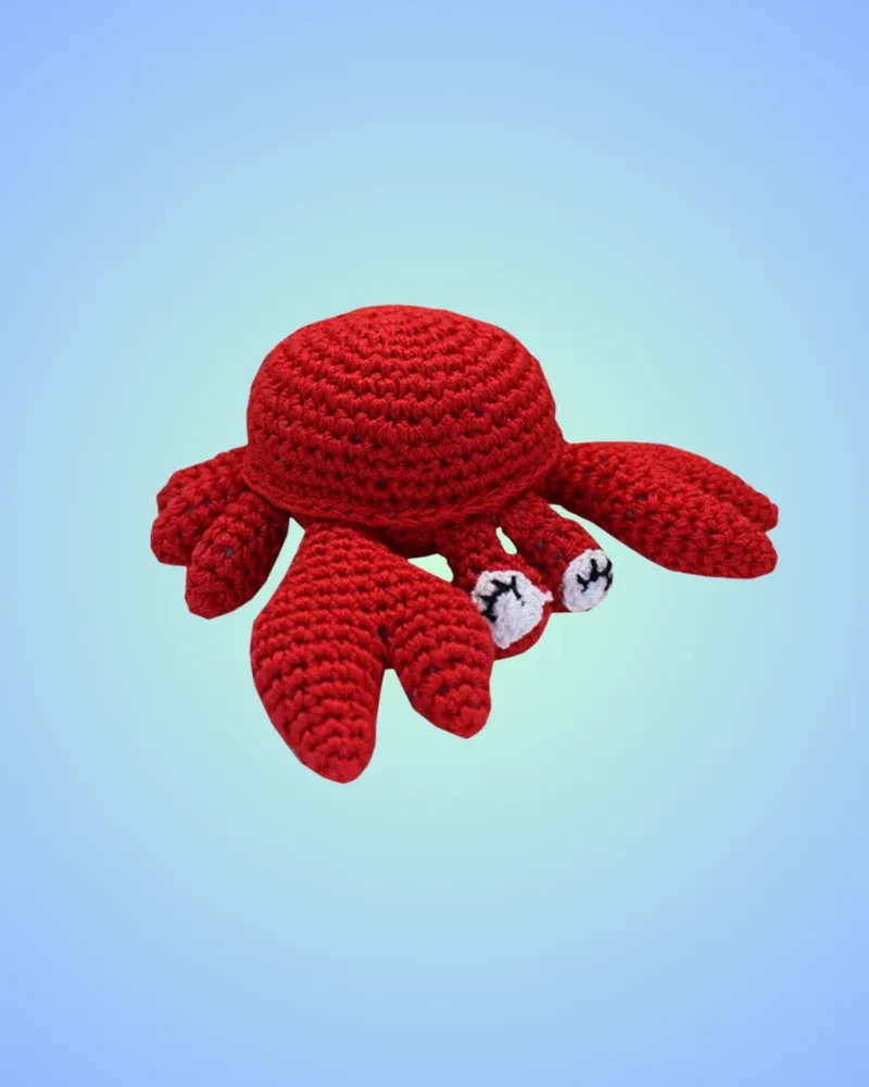 Clawdious the Crab Organic Knit Dog Toy - Image 2