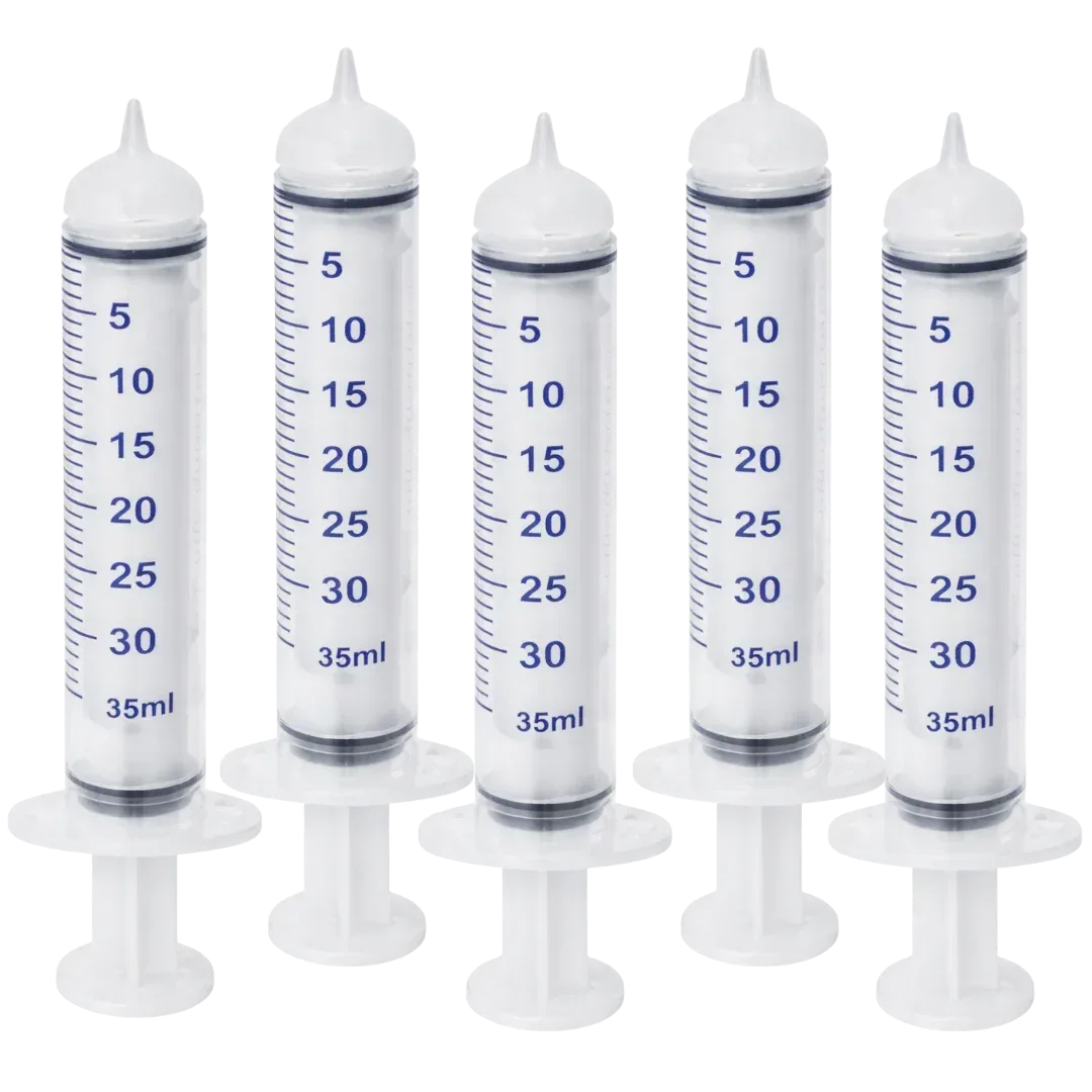Extra Small Threaded Syringe Feeding Nipples, 10ml (5-Pack) by Puppywarmer