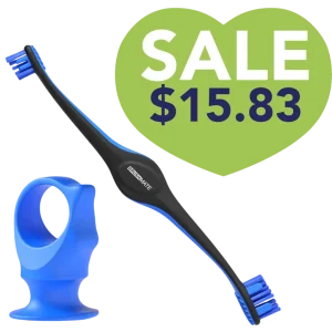 Blue Brushmate Premium Toothbrush with Biteblock Medium by Paw Ready
