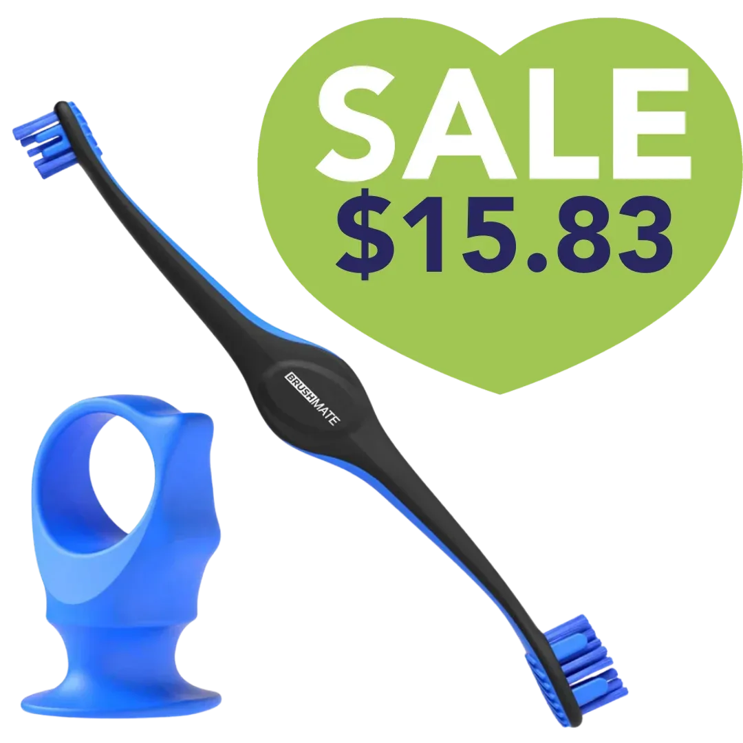 Blue Brushmate Premium Toothbrush with Biteblock Medium by Paw Ready