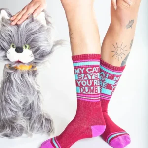 My Cat Says You're Dumb Gym Crew Socks (for Humans)