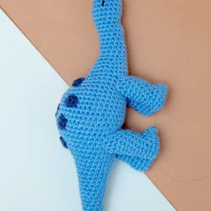 Hand-Knit Brontosaurus Squeaky Dog Toy