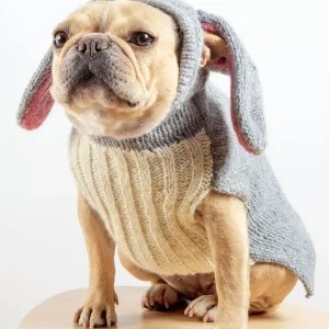 Ear-Resistable Hand-Knit Bunny Dog Sweater (DOG & CO. Exclusive) (FINAL SALE)