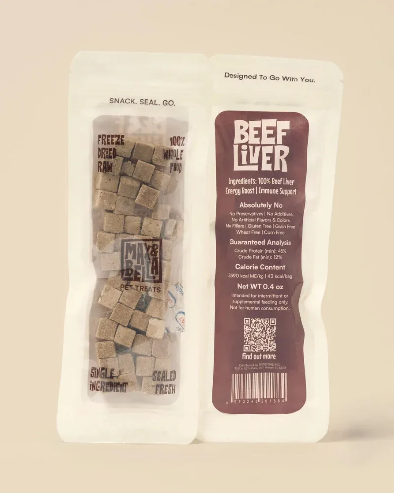 Freeze-Dried Beef Liver On-the-Go Dog Treat Pack