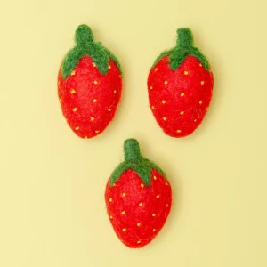 Strawberry Wool Cat Toy