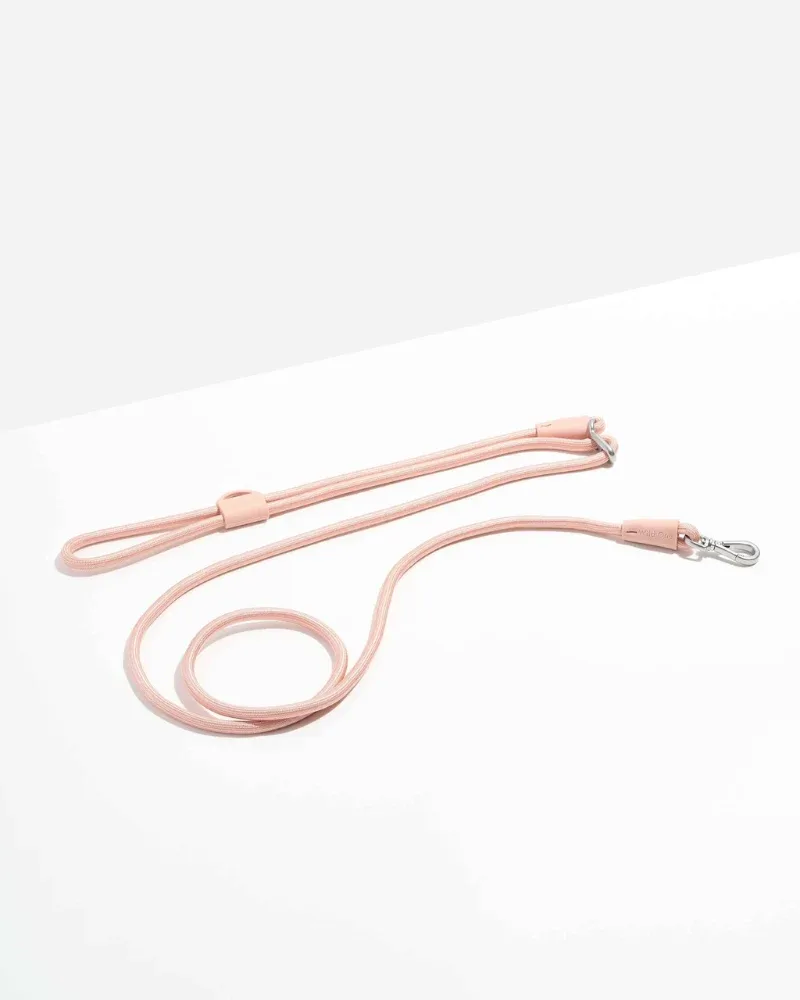 Hands-Free Rope Dog Leash in Blush Pink