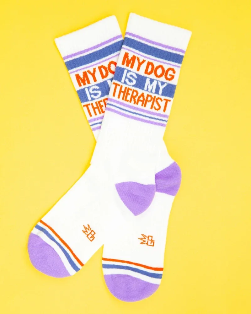 My Dog is My Therapist Gym Crew Socks (for Humans) - Image 2