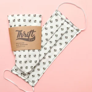 Matching Face Mask & Dog Bandana Set in Black & White