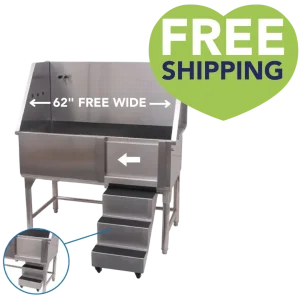 Extra-Wide Walk-Through Bathing Tub with Steps by PetStore.Direct