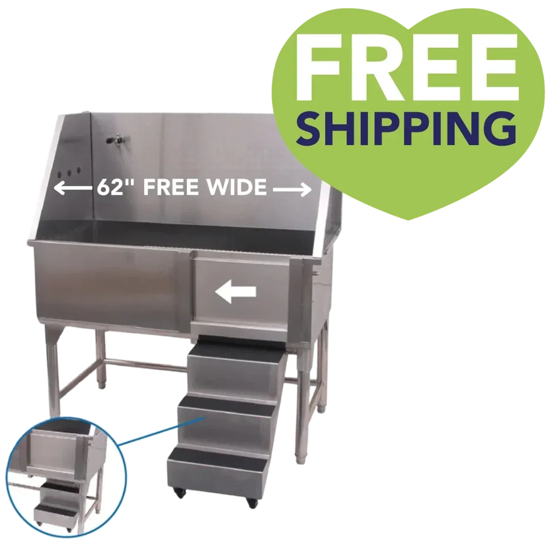 Extra-Wide Walk-Through Bathing Tub with Steps by PetStore.Direct