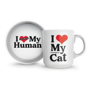 Ceramic Mug & Cat Bowl Set