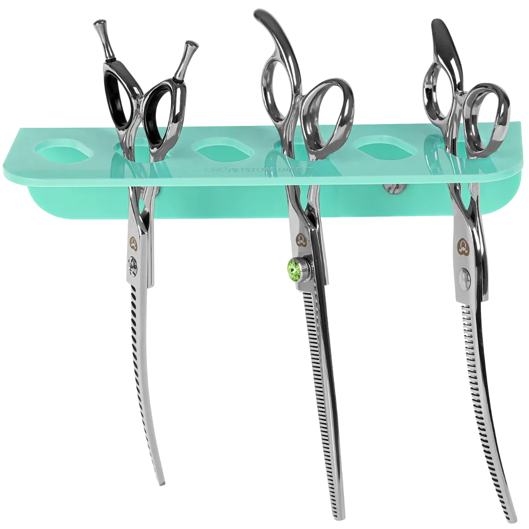 Acrylic 6 Scissor Holder Wall Mount Aqua by PetStore.Direct