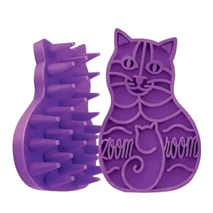 Bathing Brush for Cats Purple by ZoomGroom