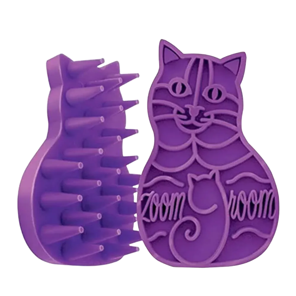 Bathing Brush for Cats Purple by ZoomGroom