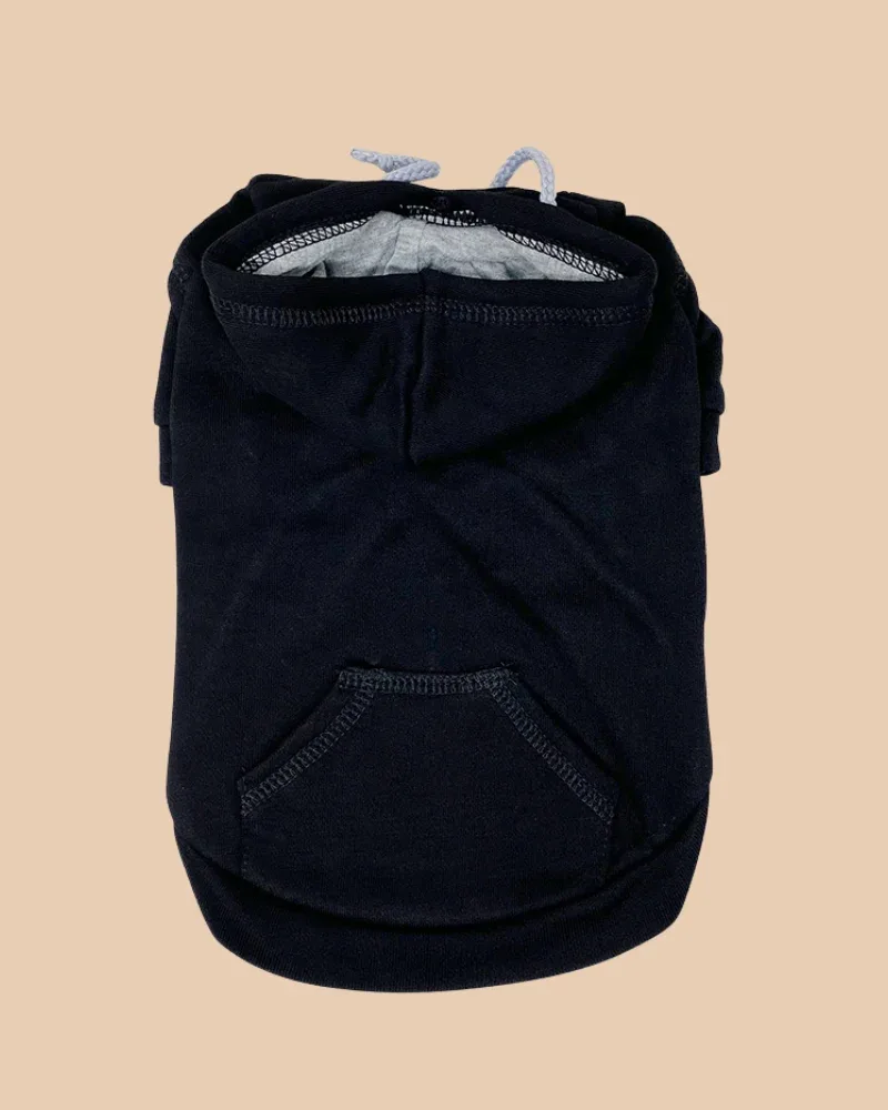 Drawstring Dog Hoodie in Black((FINAL SALE)) - Image 2