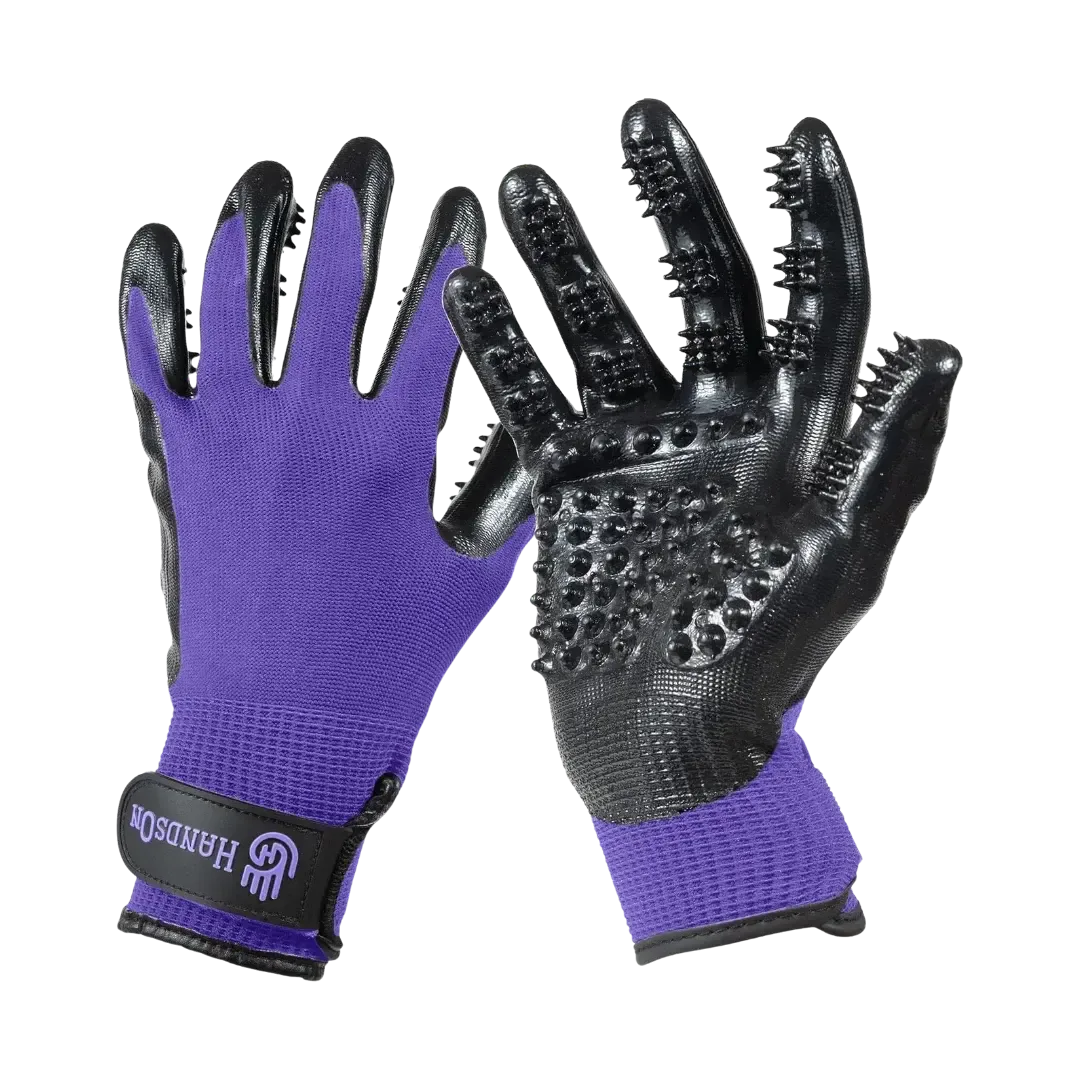 Medium Purple Monochromatic Deshedding Gloves by HandsOn Gloves - Image 2