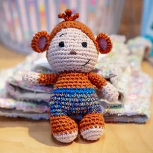 Mick the Monkey Squeaky Knit Dog Toy