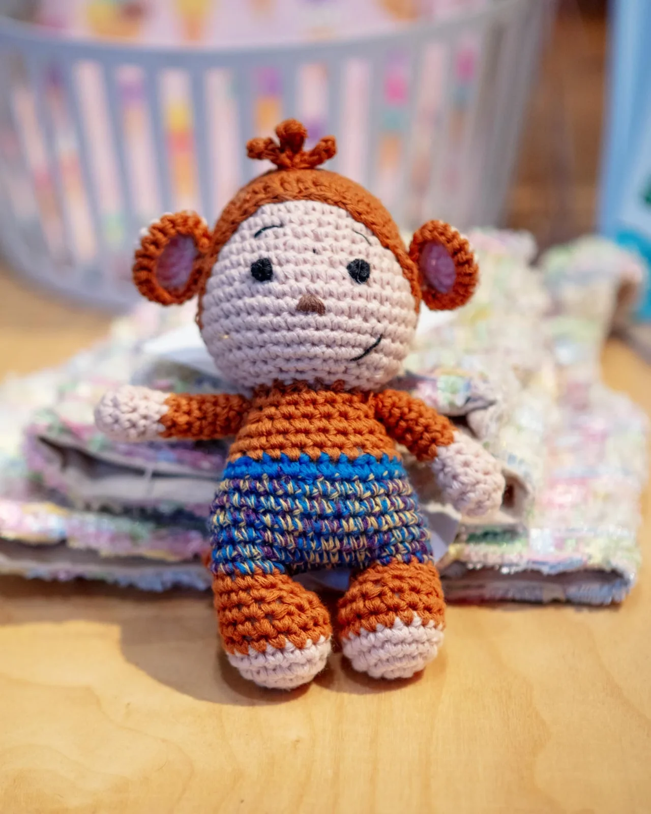 Mick the Monkey Squeaky Knit Dog Toy
