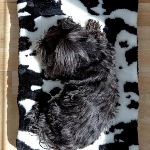 Cow Print & Plush Pet Napping Mat (Made in the USA) (FINAL SALE)