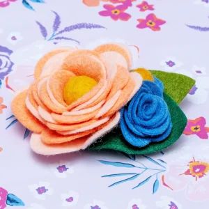Dog Collar Corsage in Blush & Cornflower (Made in the USA)
