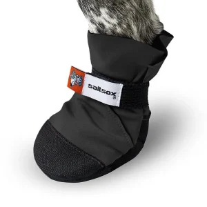 SaltSox Fleece-Lined Dog Booties in Blizzard Black (Made in the USA)