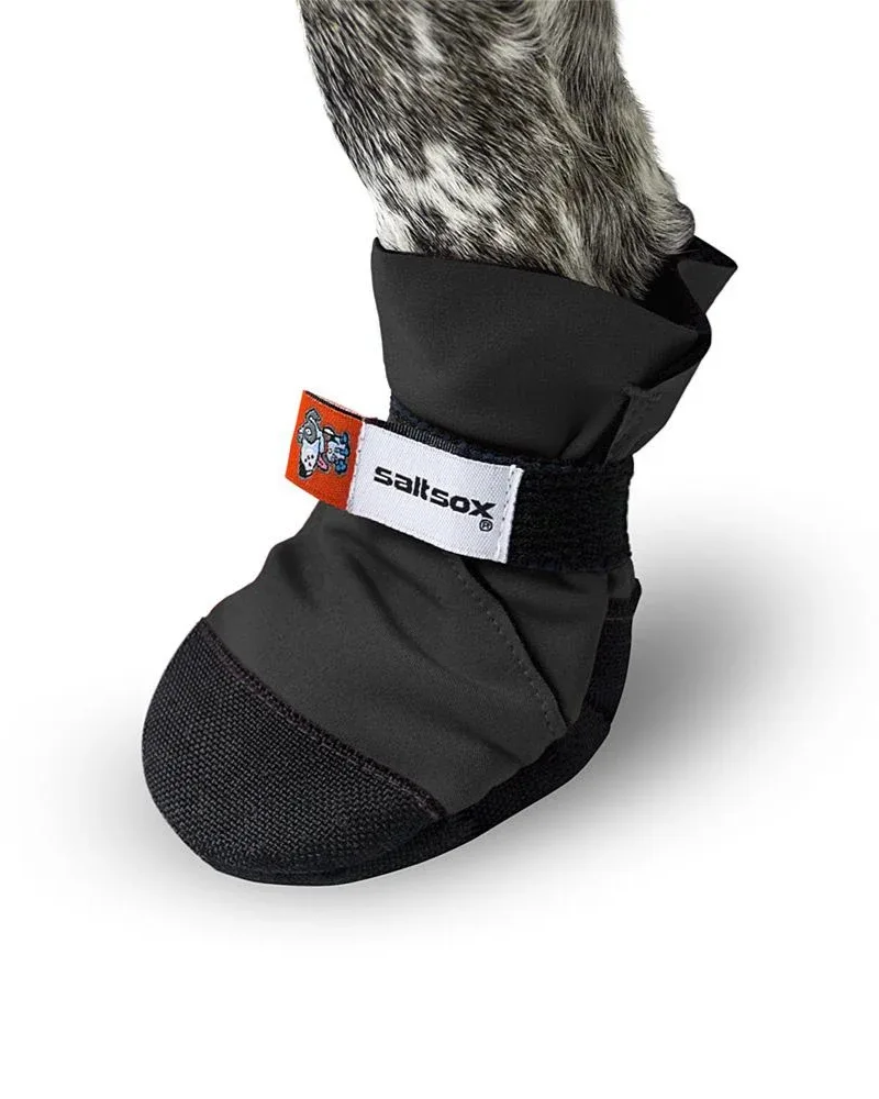 SaltSox Fleece-Lined Dog Booties in Blizzard Black (Made in the USA)