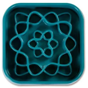 Messy Mutts Dog Slow-Feeder Square Blue 8 Cup