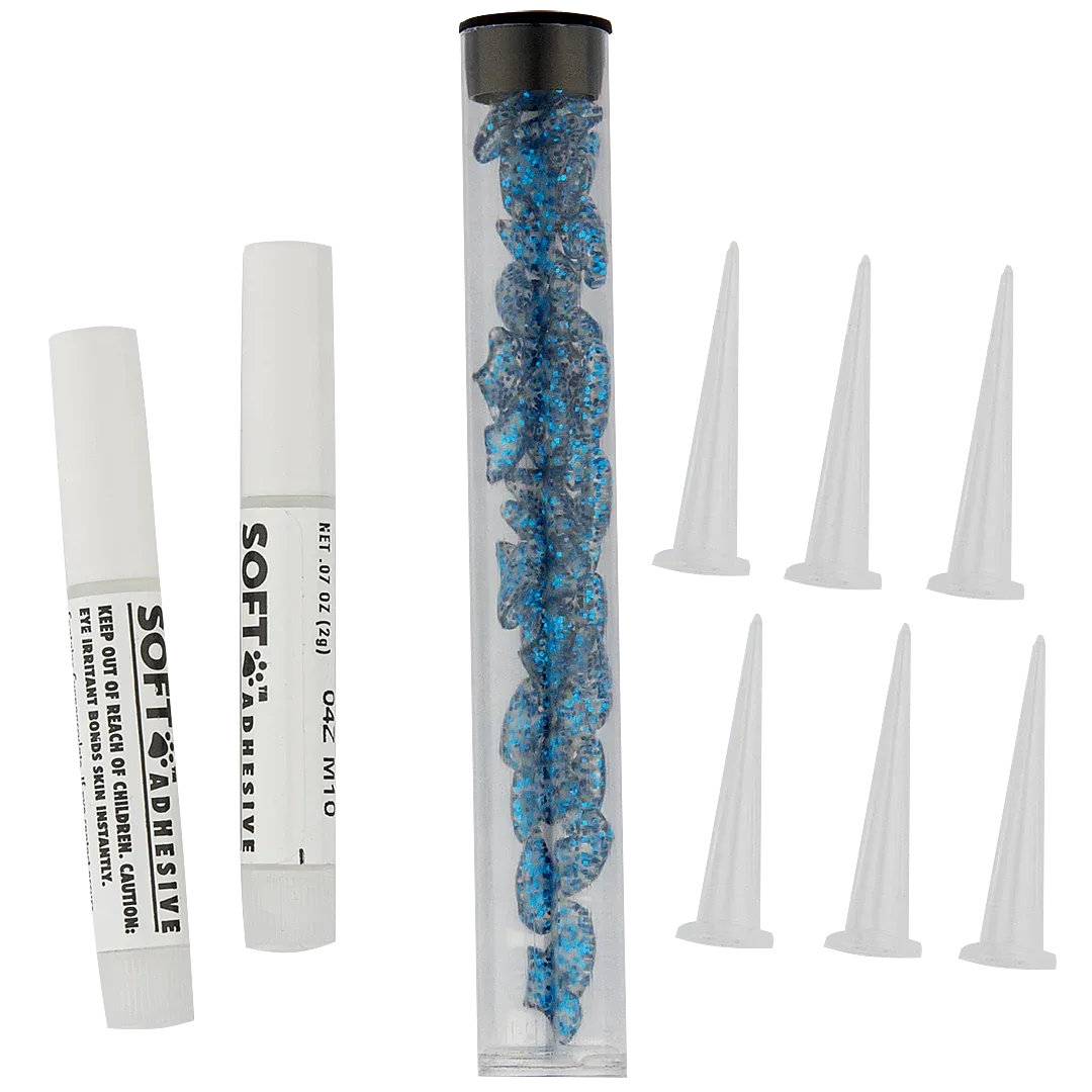 Blue Sparkle Feline Medium Nail Caps by Soft Claws