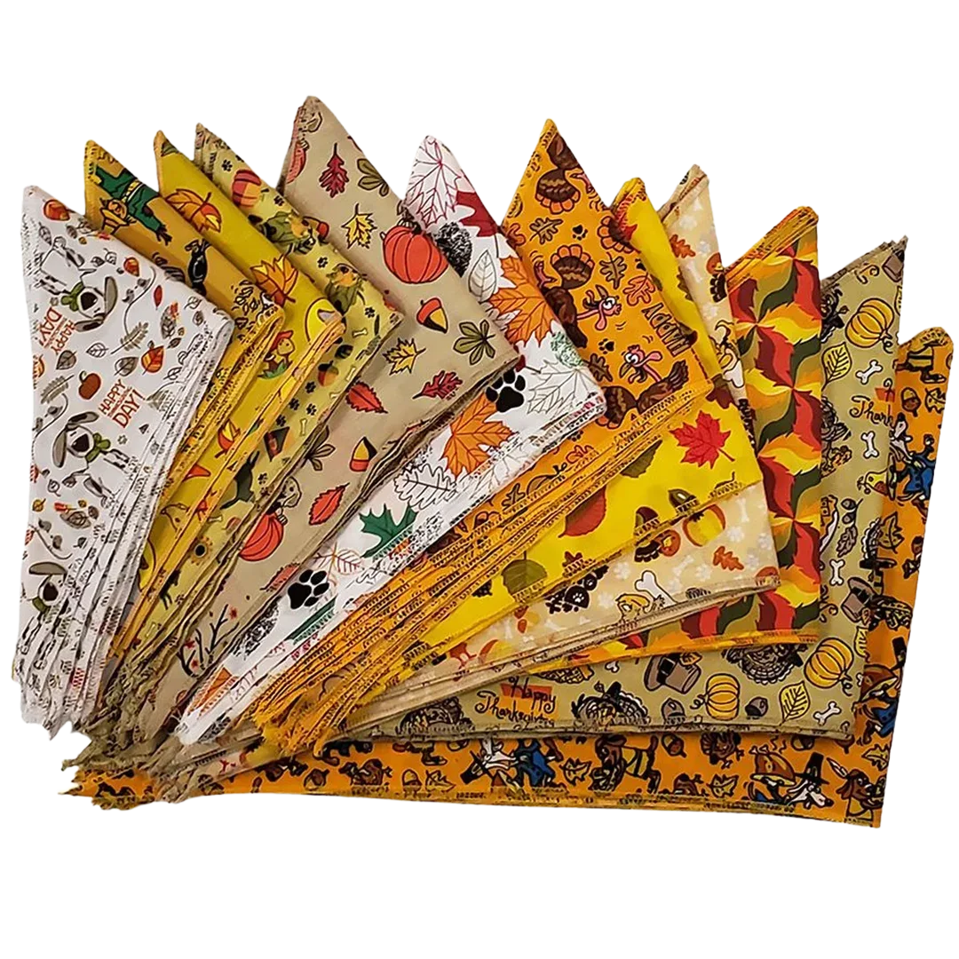 Fall & Thanksgiving Bandanas - 60 Assorted Sizes and Patterns by Bandanas Unlimited - Image 2
