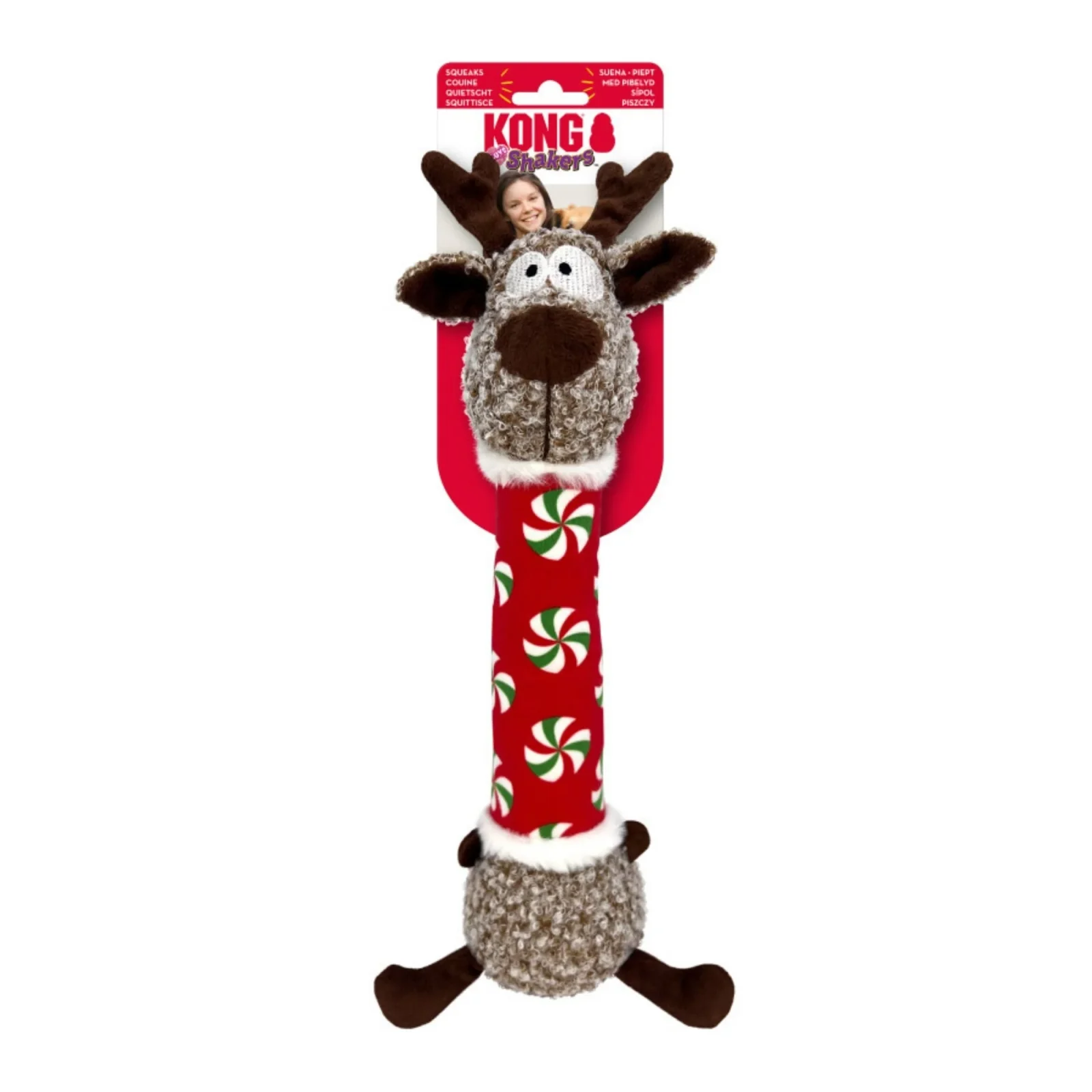 KONG Holiday Shakers Luvs Reindeer Dog Toy Medium