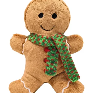 Geri Gingerbread Holiday Plush Squeaky Dog Toy